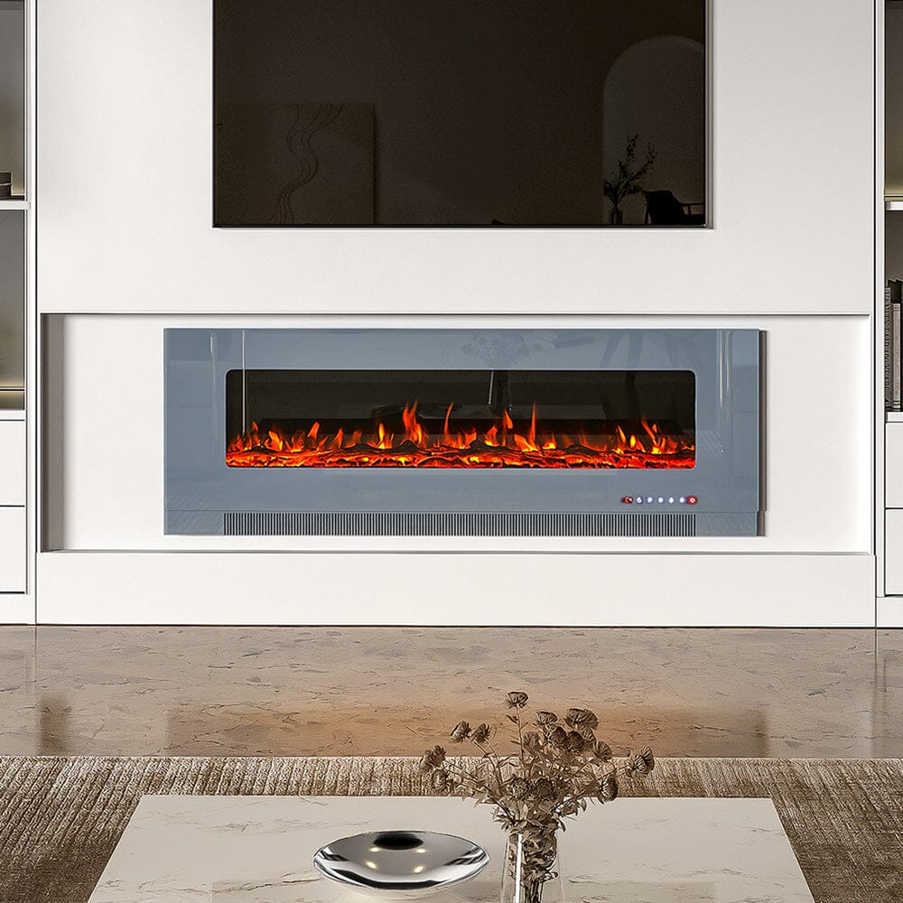 50/60 inch Electric Fireplace 5000 BTU Wall Mounted Fireplaces Heater 9 Available Flame Colours Wall Mounted Fireplaces Living and Home 50 Inch